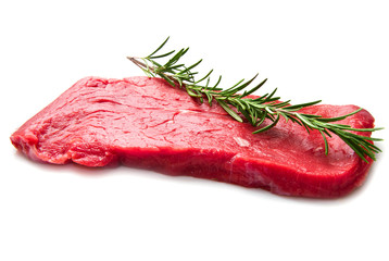 fillet of beef on white background