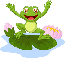 Cartoon Frog Waving