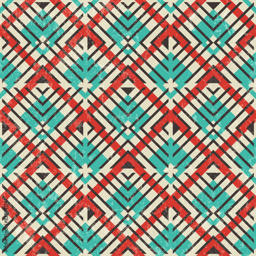 Plakat na papierze fotorealistycznym Retro geometryczny wzór. 