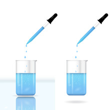 Chemical Beaker With Solution And Pipette