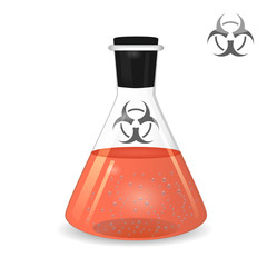 Canvas Print - Chemical conical flask with toxic solution