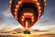 Hot air balloon flight sunset