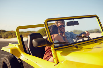 Wall Mural - Romantic young couple on road trip