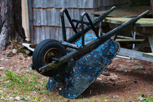 Multicolored Old Wheelbarrow