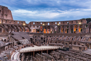 Wall Mural - Internal view of the Coliseum at dusk 