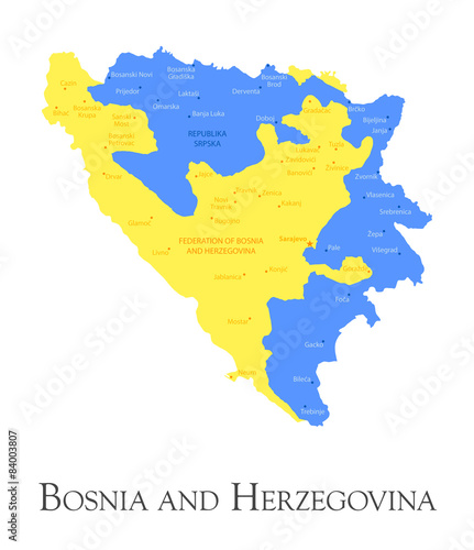 Fotomural Bosnia and Herzegovina regional map