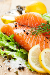 Wall Mural - Delicious salmon fillet, rich in omega 3 oil