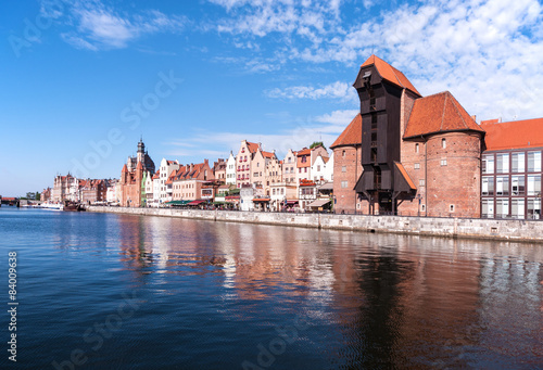 Naklejka na drzwi Gdansk old city, Poland. The oldest European medieval port crane