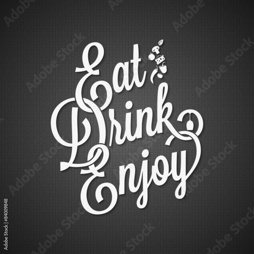 food and drink vintage lettering background 10 EPS Poster