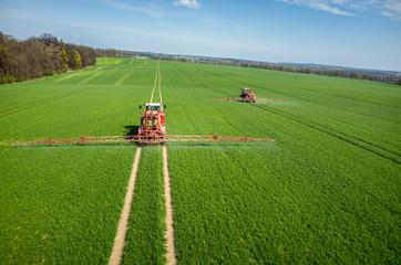 Aerial view of the tractor