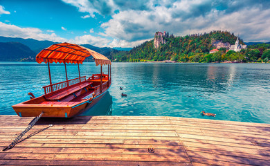 Lake Bled is a glacial lake in the Julian Alps