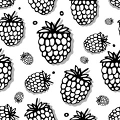 Poster - Raspberry seamless pattern for your design