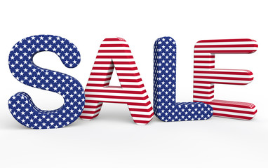 USA themed 3d sale text