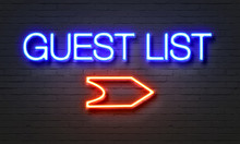Guest List Neon Sign