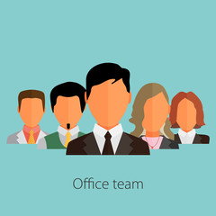 Wall Mural - business people group color profile human resources team flat de