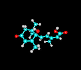 Poster - Abscisic acid molecule isolated on black