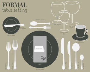 formal table setting formal dining table set in modern style.