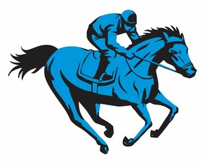 Wall Mural - blue horserace image vector