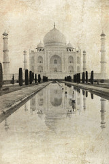 Wall Mural - Taj Mahal in Agra, India. vintage image