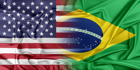 Wall Mural - USA and Brazil