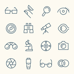 Poster - optical line icon set