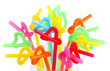 Colorful straws isolate on white.