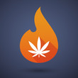 Flame icon with a marijuana leaf