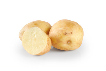 Wall Mural - New potato isolated on white background close up