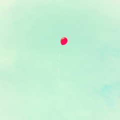 Sticker - A lot of balloons over a retro sky