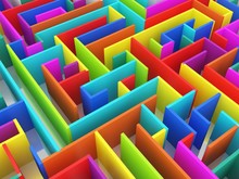 Colorful Endless Maze 3d Illustration