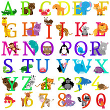 Vector Animal Themed Alphabet