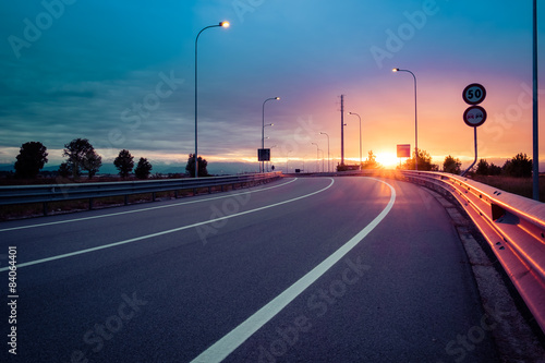 Fotografía Strada correo Protección de guías al tramonto