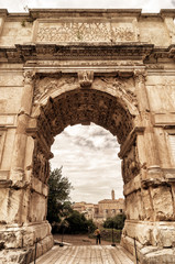 Wall Mural - Ancient Arch of Titus in Roman Forum, Rome, Italy