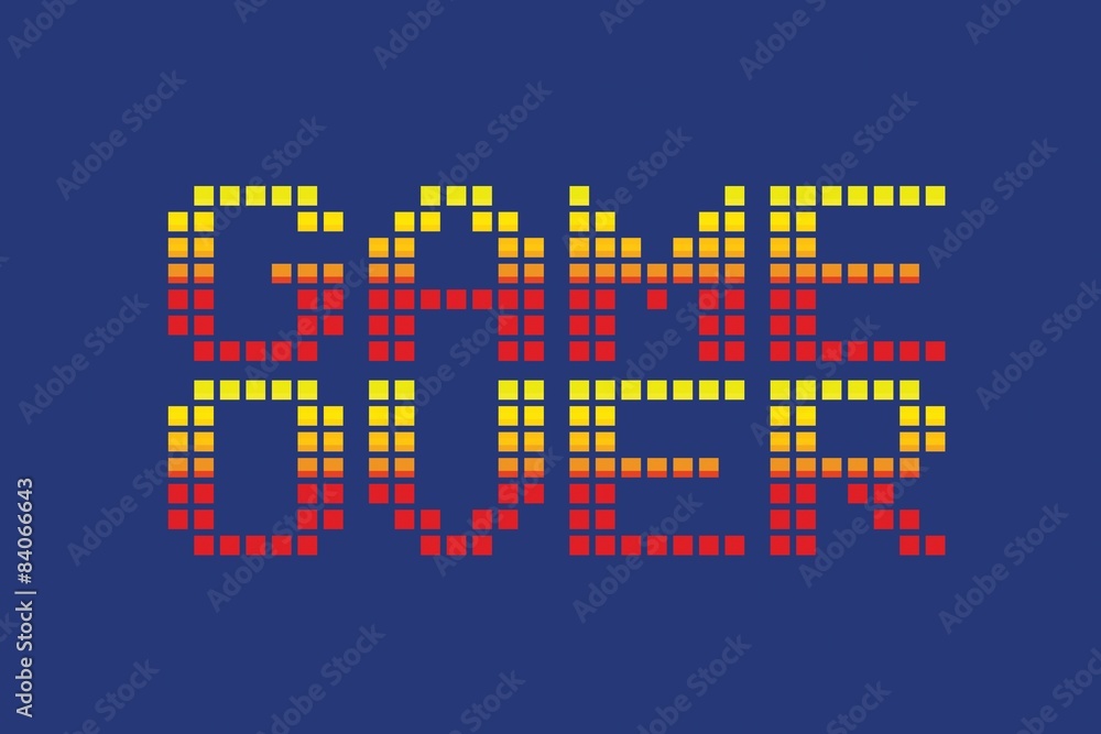 vector pixel art style game over message Stock Vector | Adobe Stock