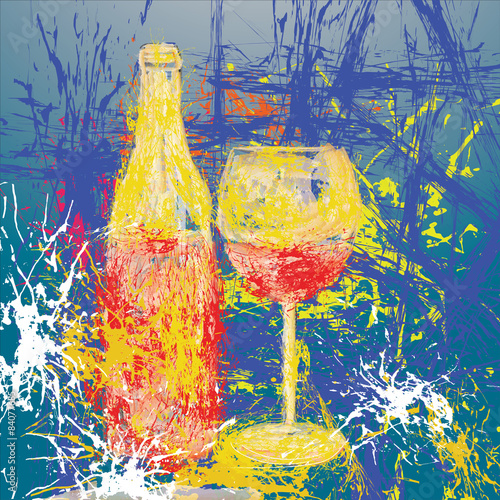 Fototapeta na wymiar Wine, art design background with spots.