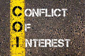Wall Mural - Business Acronym COI as CONFLICT OF INTEREST