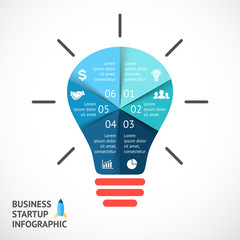 Wall Mural - Vector light buble infographic. Template for circle diagram