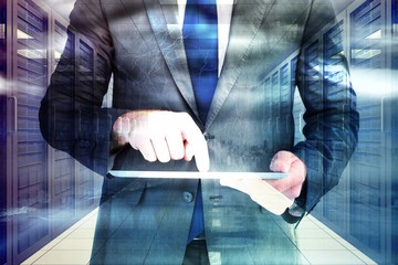 Aufkleber - Composite image of businessman using his tablet pc 