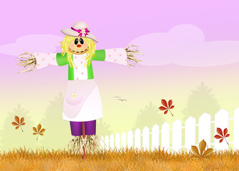 Canvas Print - female scarecrow