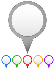 Aufkleber - Set of vector map markers, with various colors