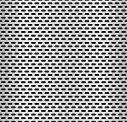 Wall Mural - Seamless metal swatch. Perforated metal pattern with black holes