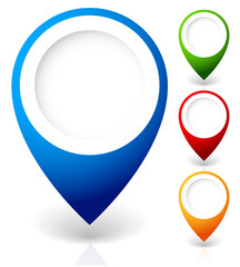 Aufkleber - Set of vector map markers, with various colors