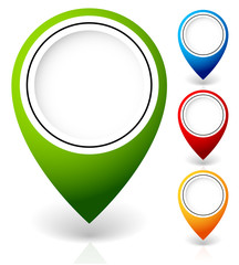 Aufkleber - Set of vector map markers, with various colors
