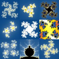 Wall Mural - set of fractal floral patterns