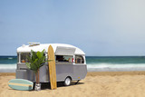 Fototapeta Maki - Food truck caravan on the beach