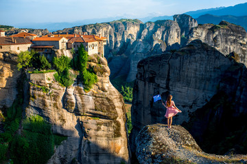 Poster - Woman with greek flag