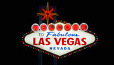 Fototapeta Las - Welcome to fabulous Las Vegas neon sign on black background