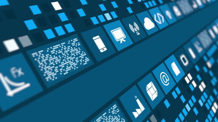 High tech and technology concept animation with copy space .