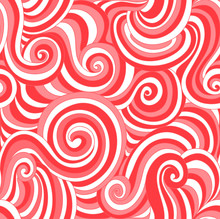 Vector Seamless With Red Curved Lines Like Lolipops