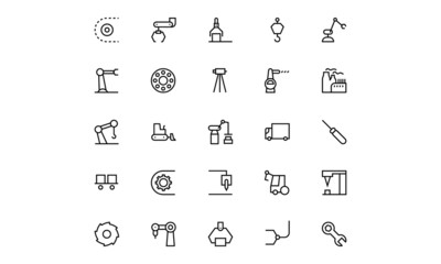 Poster - Industrial Processes Line Vector Icons 4